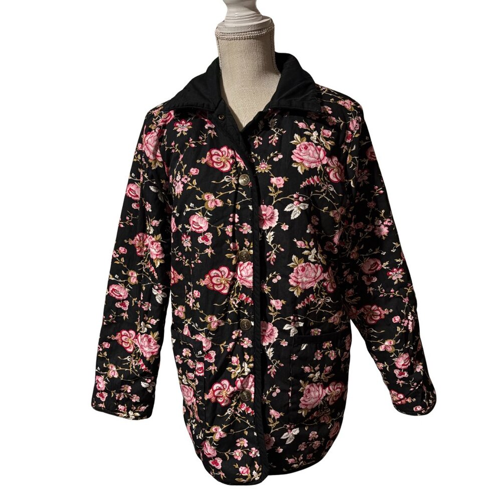 Handmade Reversible Floral Quilted Jacket – Women’s Medium